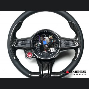 Alfa Romeo Giulia Steering Wheel Trim - Carbon Fiber - Center Trim Piece - 2020+ models